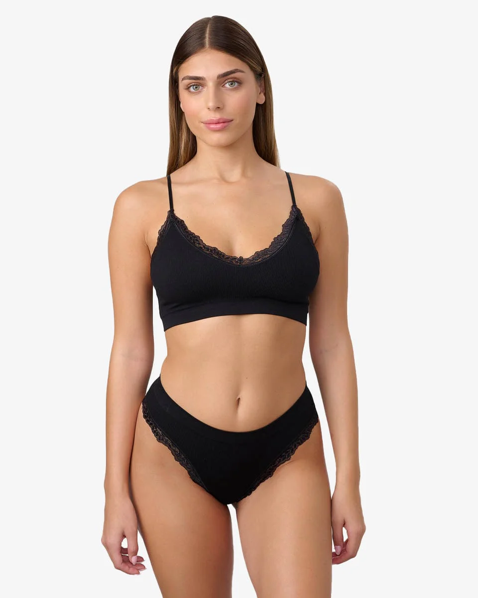 ברלט ריב סימלס בשילוב תחרה  עם קאפ נשלף - Image 4