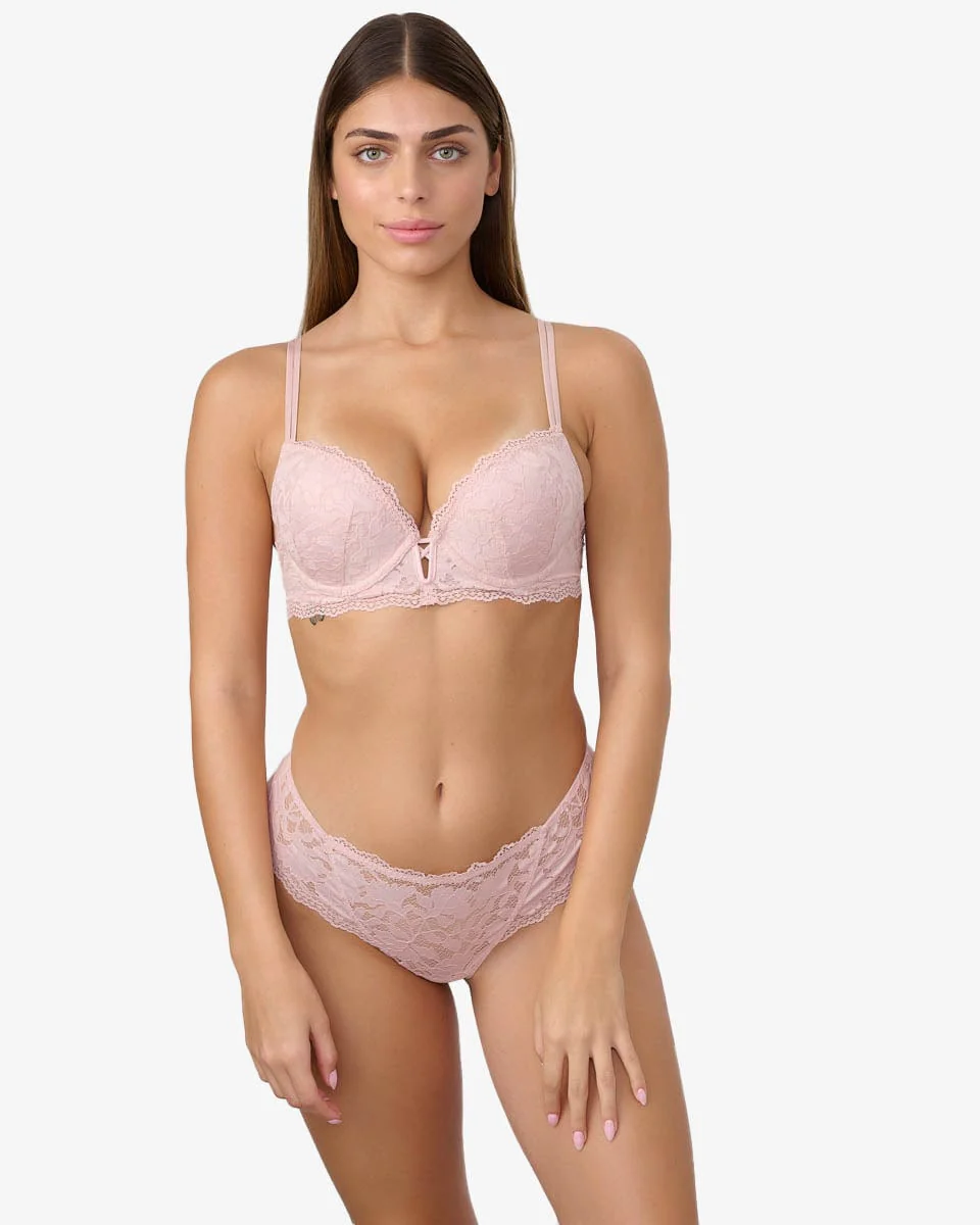 חזיית פוש אפ עם ברזלים בשילוב תחרה - Image 4