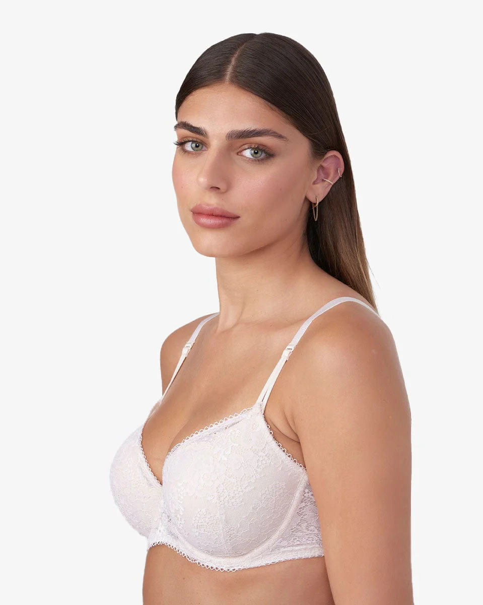 חזייה מרופדת עם ברזלים מתחרת פרחים בוהקת - Image 2