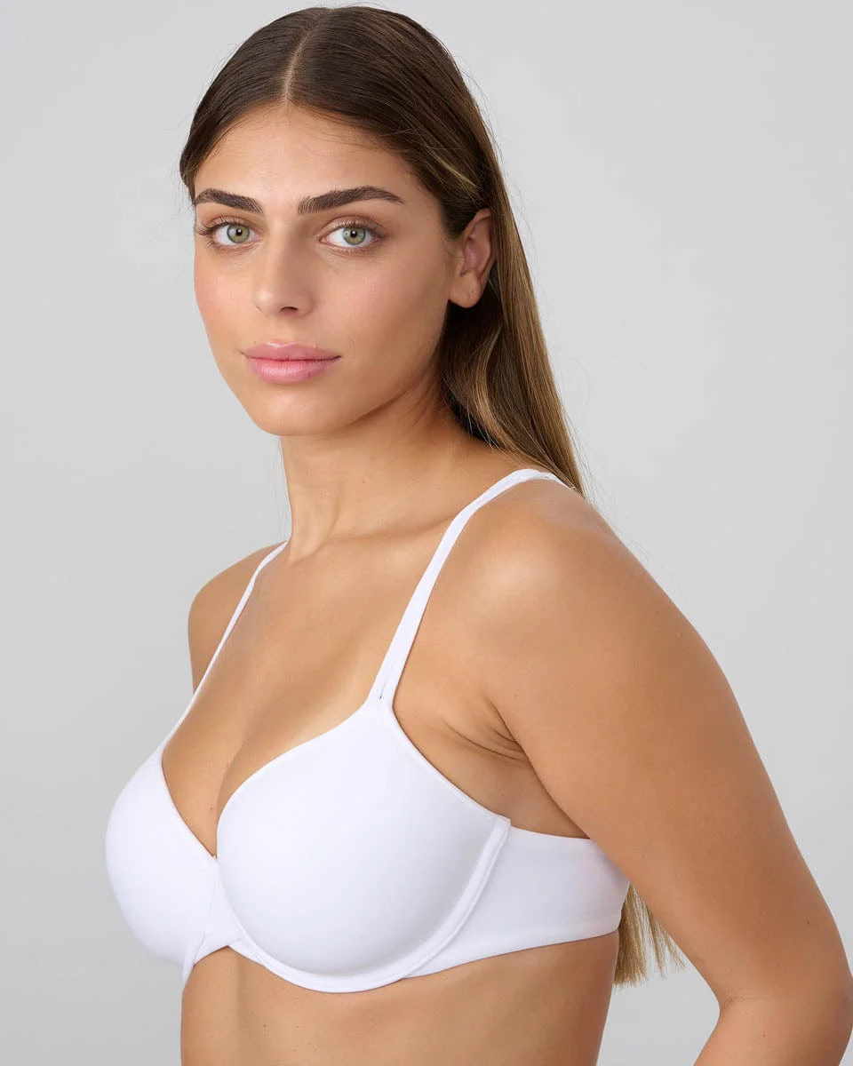 חזיית בייסיק מרופדת עם ברזלים מבד רך ומוברש - Image 2