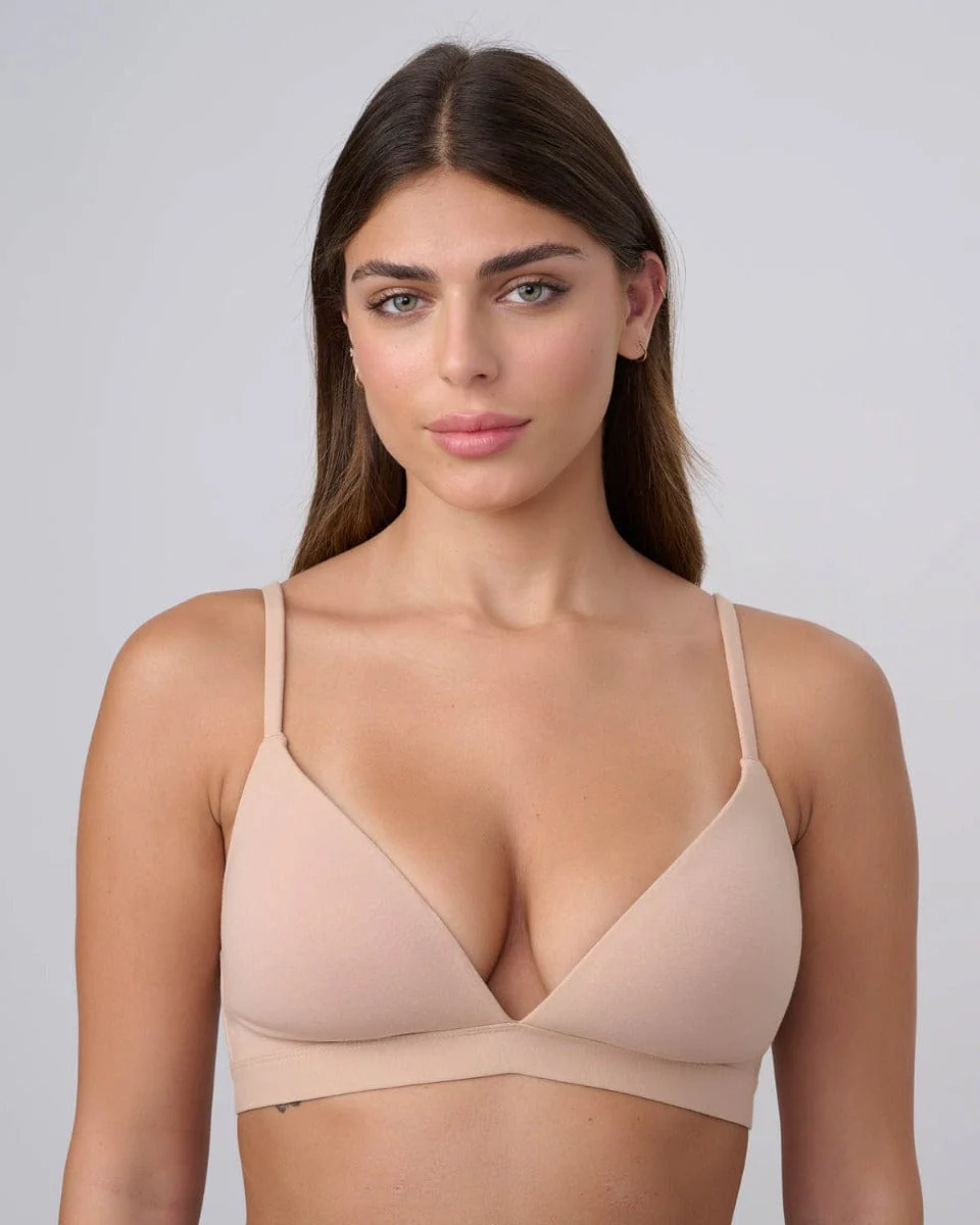 חזייה מרופדת ללא ברזלים מכותנה אלסטן משובחת - Image 2