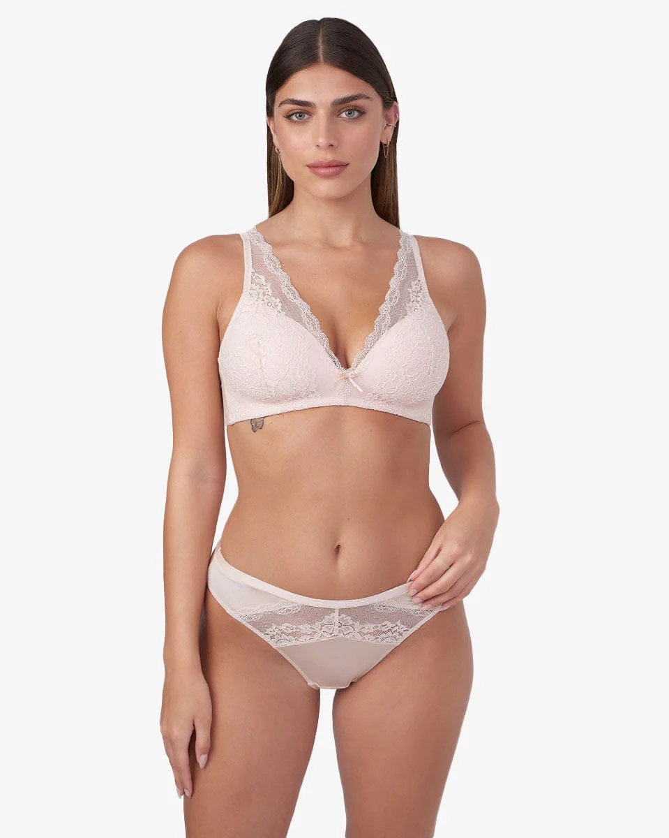 תחתון ביקיני משולב בתחרת פרחים עדינה - Image 4