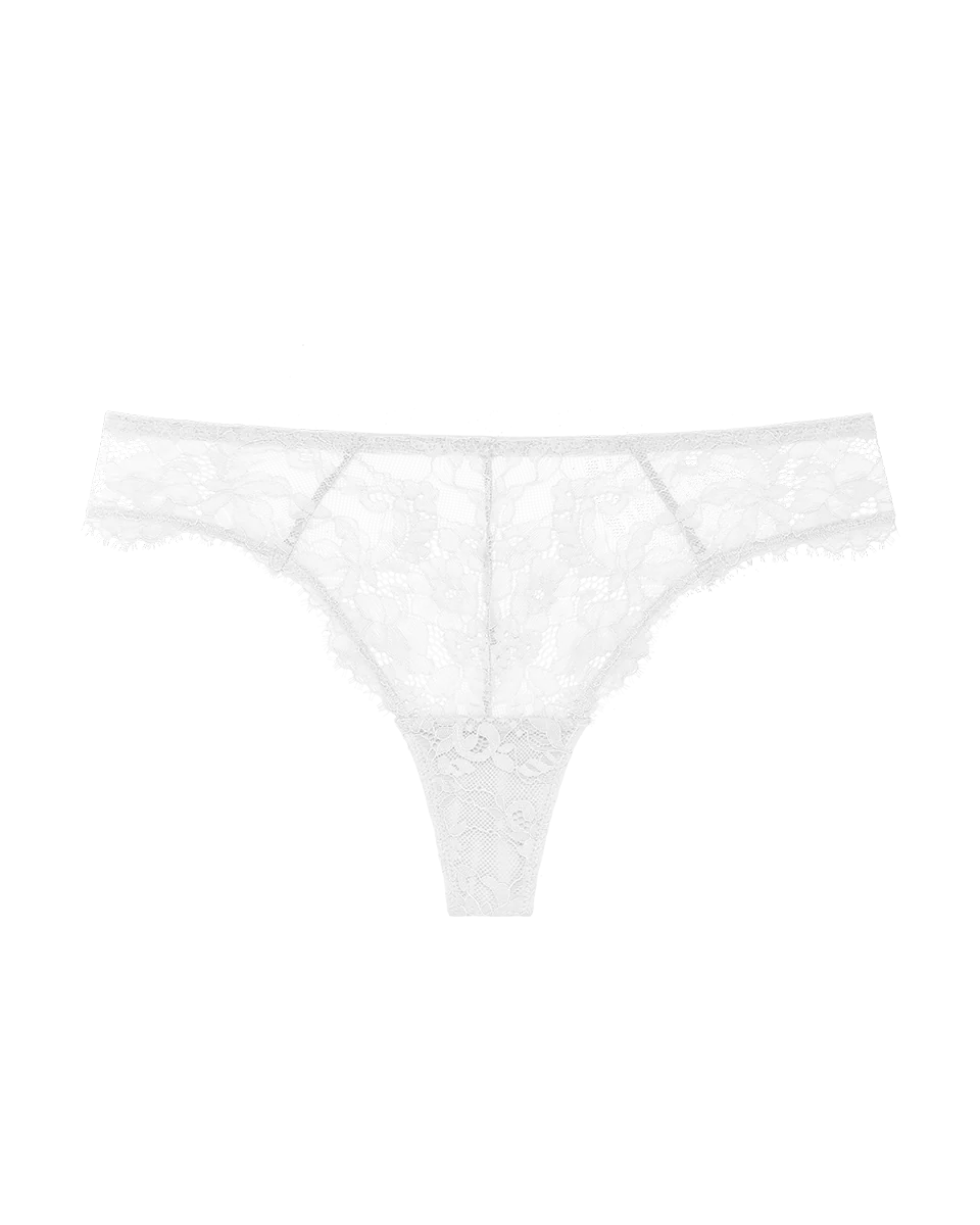 תחתון תחרה חוטיני גובה בשילוב רשת - Image 2