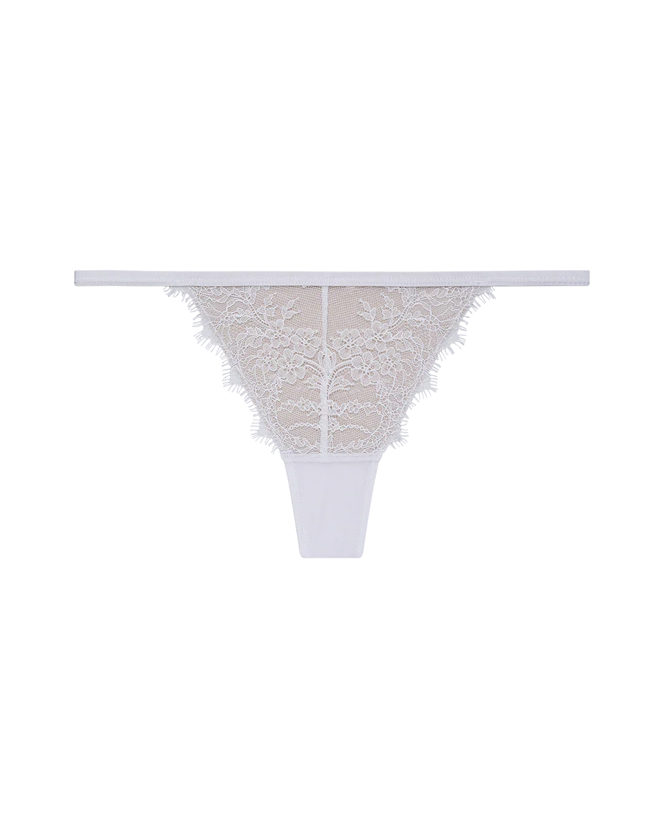 תחתון חוטיני מתחרה דרמטית עשירה - IVORY - Image 5
